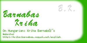 barnabas kriha business card